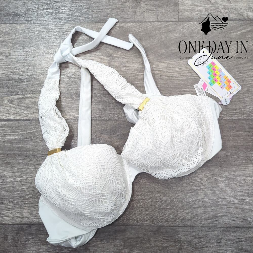 A.Che Underwire Halter Bikini Top Size T6 (L 38D, 36DD, 34E, 32F)